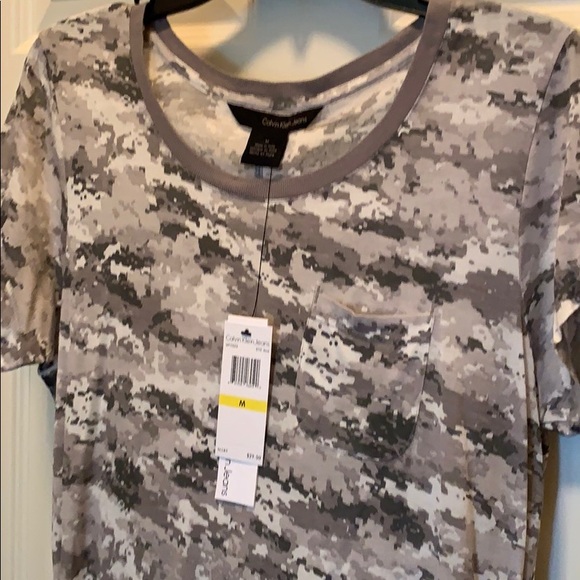 Calvin Klein Grey Camouflage Tee - Picture 2 of 5